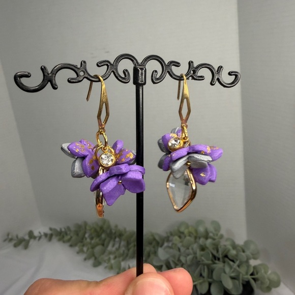 Handmade polymer clay earrings dangle - Picture 3 of 5